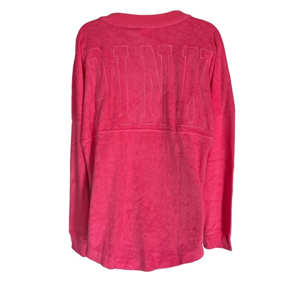 PINK Victoria's Secret Women's V-Neck Sweatshirt Size Medium Terry NWT - Picture 5 of 6